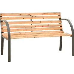 Banc de jardin meuble de patio bois Helloshop26