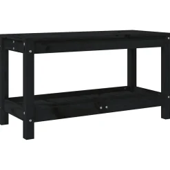 Banc de jardin noir 82,5x35x45 cm bois massif de pin vidaXL