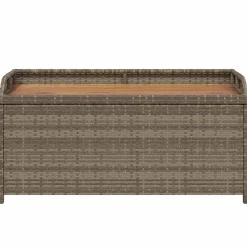 Banc de rangement gris résine tressée et bois d'acacia vidaXL