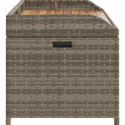 Banc de rangement gris résine tressée et bois d'acacia vidaXL