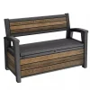 Banc d'extérieur Otto Walnut avec coffre de rangement en résine coloris noyer 227L Keter
