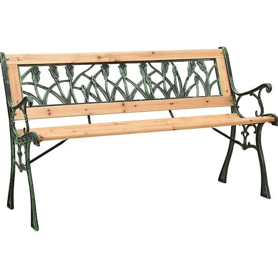 Banc en fonte verte et bois de sapin - Bois - 122 x 54 x 73 cm