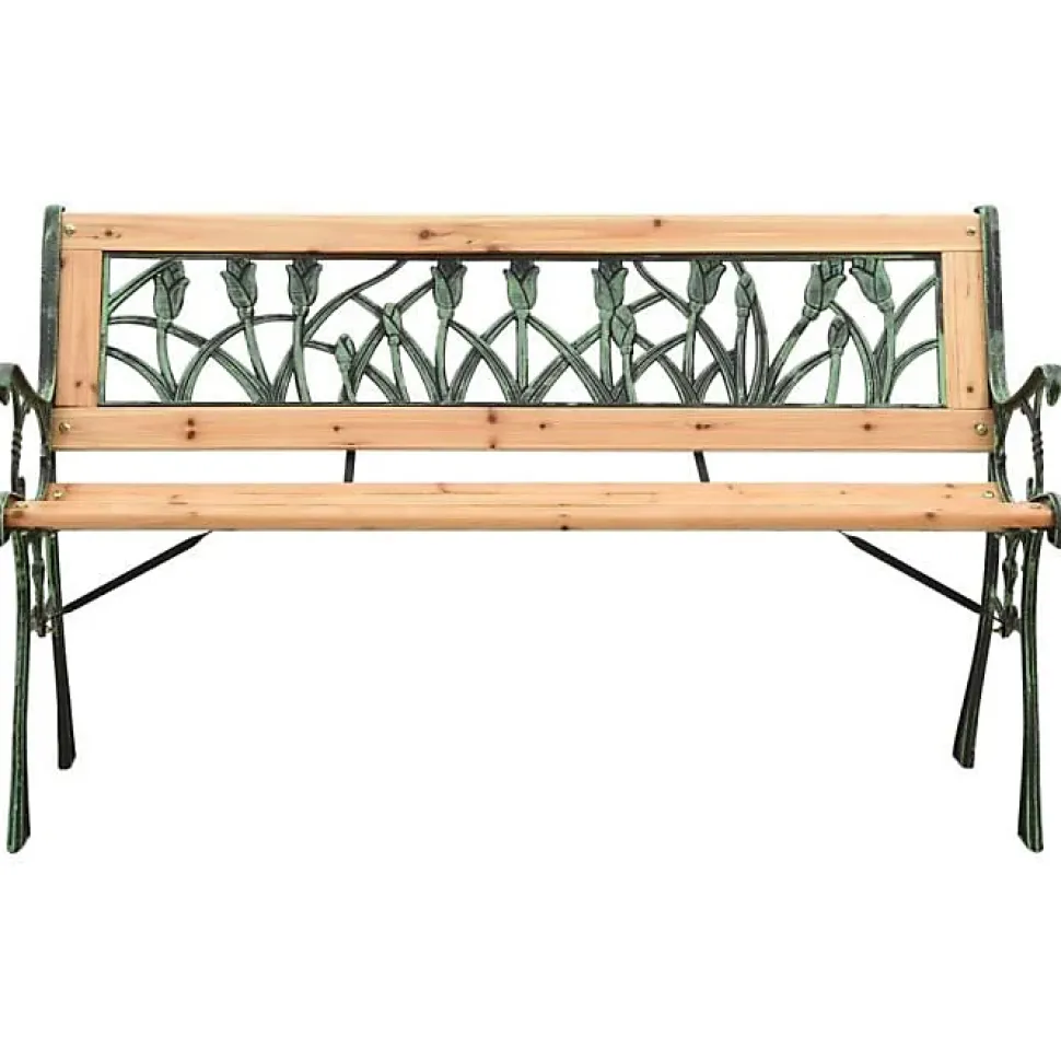 Banc en fonte verte et bois de sapin - Bois - 122 x 54 x 73 cm