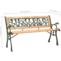 Banc en fonte verte et bois de sapin - Bois - 122 x 54 x 73 cm