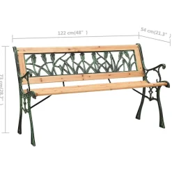 Banc en fonte verte et bois de sapin - Bois - 122 x 54 x 73 cm