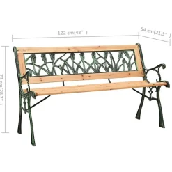 Banc en fonte verte et bois de sapin - Bois - 122 x 54 x 73 cm
