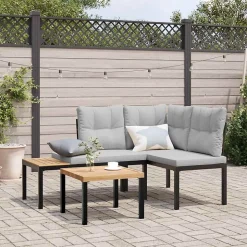 Bancs de jardin avec coussins lot de 2 acier enduit de poudre vidaXL