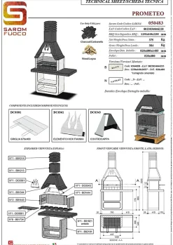 Barbecue à charbon Prometeo en béton allégé sarom