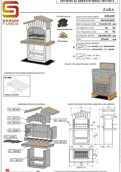 Barbecue à charbon zara en béton allégé sarom