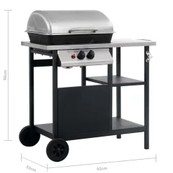 Barbecue à gaz et compartiments (92x53x96 cm  - Multicolore)