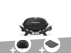 Barbecue à gaz Q 2100N noir + Housse + Plancha (1/2) - Weber