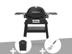 Barbecue à gaz Q 1200N noir avec pied + Housse + Spatule - Weber