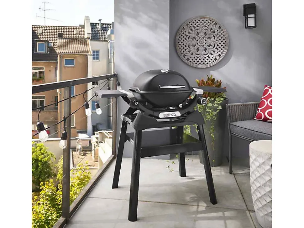 Barbecue à gaz Q 1200N noir avec pied + Housse + Spatule - Weber