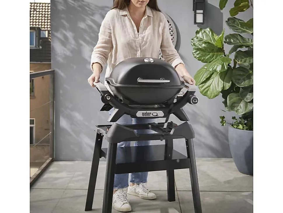Barbecue à gaz Q 1200N noir avec pied + Housse + Spatule - Weber