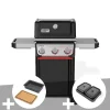 Barbecue à gaz Spirit E-325 + Bac et planche à découper Weber Works + Kit de préparation et de service - Weber
