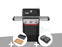 Barbecue à gaz Spirit E-325 + Bac et planche à découper Weber Works + Kit de préparation et de service - Weber