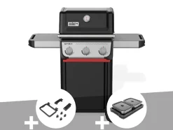 Barbecue à gaz Spirit E-310 + Set d'accessoires clipsables + Kit de préparation et de service - Weber