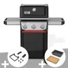 Barbecue à gaz Spirit E-310 + Set d'accessoires clipsables + Bac et planche à découper - Weber