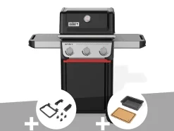 Barbecue à gaz Spirit E-310 + Set d'accessoires clipsables + Bac et planche à découper - Weber
