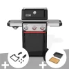 Barbecue à gaz Spirit E-335 + Set d'accessoires clipsables Weber Works + Bac et planche à découper Weber Works - Weber