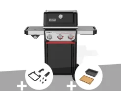 Barbecue à gaz Spirit E-335 + Set d'accessoires clipsables Weber Works + Bac et planche à découper Weber Works - Weber