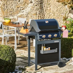 Barbecue à gaz SPRING II 3 Feux Surface de cuisson mixte en Fonte émaillée