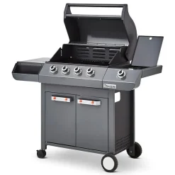 Barbecue Emma Gun Metal 4 Feux + 1 Side FlexiGrill Plancha ronde