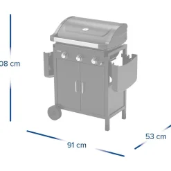 Barbecue gaz horizontal campingaz fonte noir 61 x 55 x 109