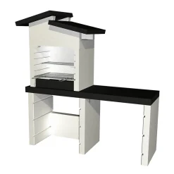 Barbecue Grado sarom en béton allégé avec ample table latérale 160x 60x170,7 cm