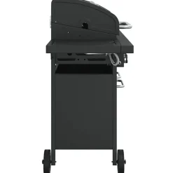 Barbecue gril à gaz avec 5 brûleurs noir acier enduit de poudre vidaXL