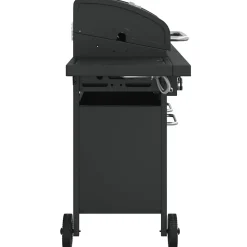 Barbecue gril à gaz avec 5 brûleurs noir acier enduit de poudre vidaXL
