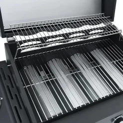 Barbecue gril à gaz avec 5 brûleurs noir acier enduit de poudre vidaXL