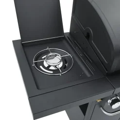 Barbecue gril à gaz avec 4 brûleurs noir acier enduit de poudre vidaXL