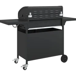 Barbecue gril à gaz avec 7 brûleurs noir acier enduit de poudre vidaXL