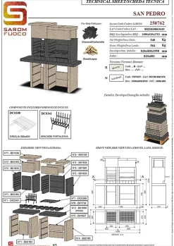 Barbecue léger en béton San Pédro avec 2 postes de cuisson Sarom