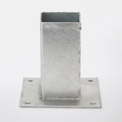 Base pour poteau à fixer galvanisé L.7 x l.7 x P.15 x ep.0,2 cm 4 vis
