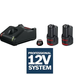 Batterie + chargeur Bosch Professional 12V - 2x2Ah