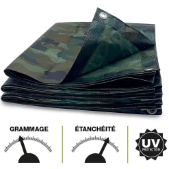 Bâche camouflage militaire 130g/m2