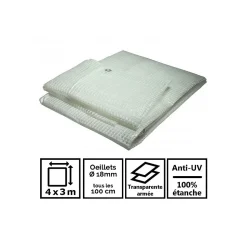 Bâche de jardin 4 x 3 m Armée transparente en polyéthylène 170g/m²