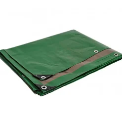 Bâche de jardin 3 x 5 m Verte et Marron Traitée Anti UV Polyéthylène 250g/m² KZ GARDEN