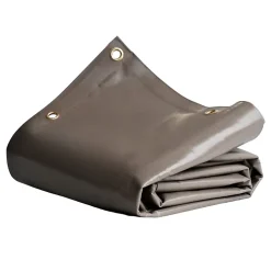 Bâche de Protection 2,5x3 m Taupe - Garantie 8 ans TECPLAST - LP640MU - Bâche PVC étanche - Résistance Anti-UV