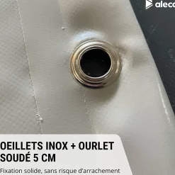Bâche haute remorque Erdé Expert LC 252 réhaussé 50 cm - 258 x 142 x 60 cm - PVC 640g/m² étanche - Gris - Fabrication française