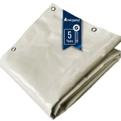 Bâche pour Carport 3x5 m Blanc Crème - Garantie 5 ans TECPLAST - LP506CP - Toile PVC étanche pour abri de voiture