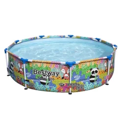 Bestway Piscine hors sol - Ronde - Steel Pro - Motif panda - 274 x 66 cm
