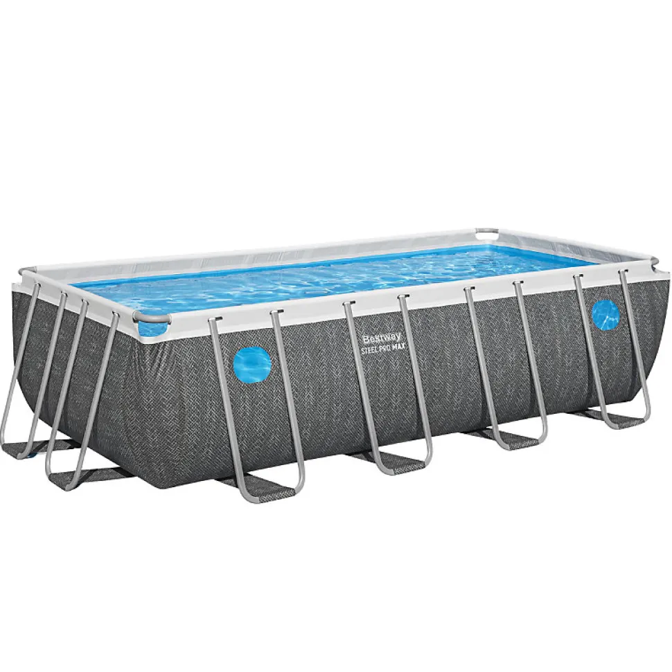 Bestway Piscine hors sol - Rectangulaire - Steel Pro Max - Splashview - 488 x 244 x 122 cm
