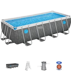 Bestway Piscine hors sol - Rectangulaire - Steel Pro Max - Splashview - 488 x 244 x 122 cm