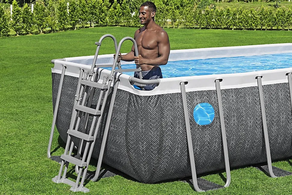 Bestway Piscine hors sol - Rectangulaire - Steel Pro Max - Splashview - 488 x 244 x 122 cm