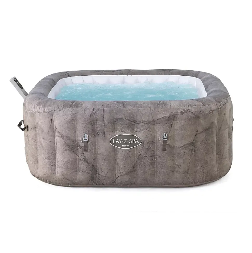 Bestway Spa gonflable carré Lay-Z-Spa Rome Smart AirJet EnergySense avec WiFi 4-6 personnes