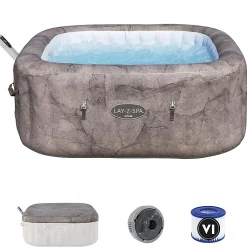 Bestway Spa gonflable carré Lay-Z-Spa Rome Smart AirJet EnergySense avec WiFi 4-6 personnes