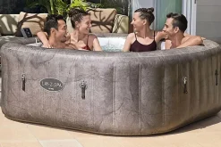 Bestway Spa gonflable carré Lay-Z-Spa Rome Smart AirJet EnergySense avec WiFi 4-6 personnes
